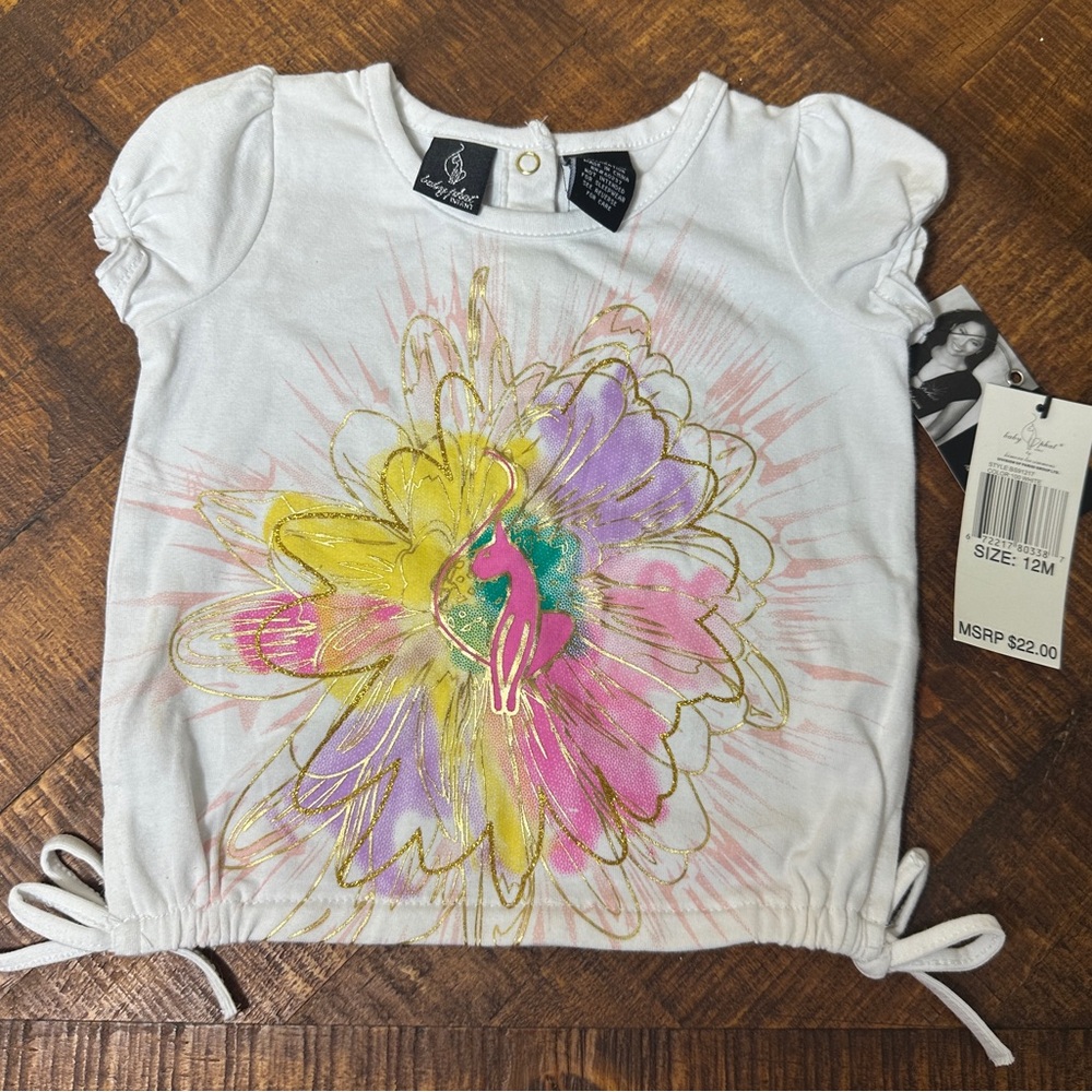 NWT Baby Phat 12 Month Colorful Gold Foil Sparkle‎ Accents